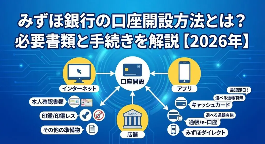 みずほ銀行の口座開設方法とは?必要書類と手続きを解説【2026年】