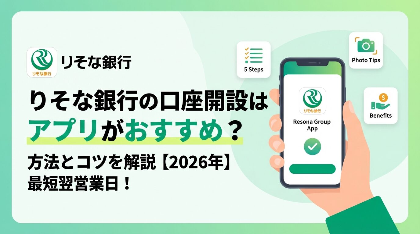 りそな銀行の口座開設はアプリがおすすめ？方法とコツを解説【2026年】 | 会社設立のミチシルベ