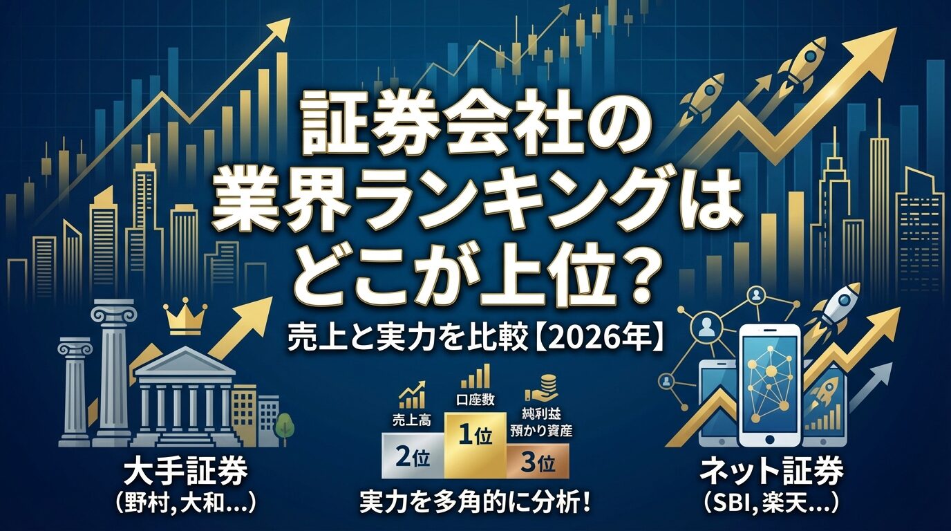 証券会社の業界ランキングはどこが上位？売上と実力を比較【2026年】 | 会社設立のミチシルベ