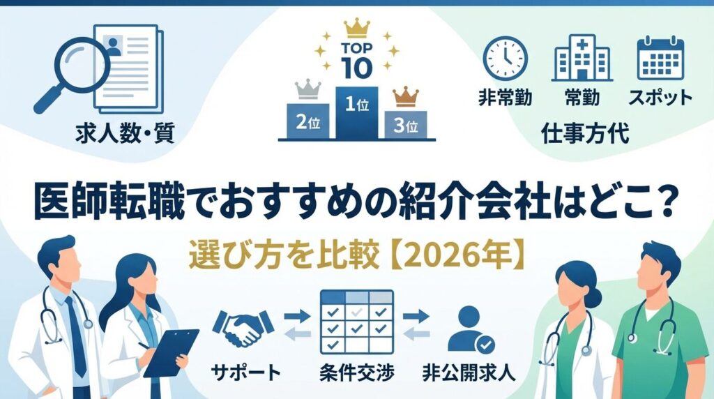 医師転職でおすすめの紹介会社はどこ?選び方を比較【2026年】