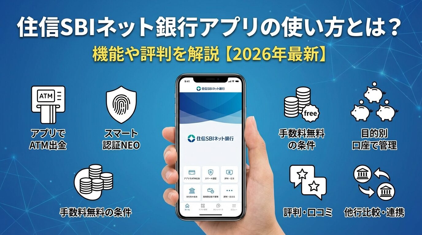 住信SBIネット銀行アプリの使い方とは？機能や評判を解説【2026年】 | 会社設立のミチシルベ