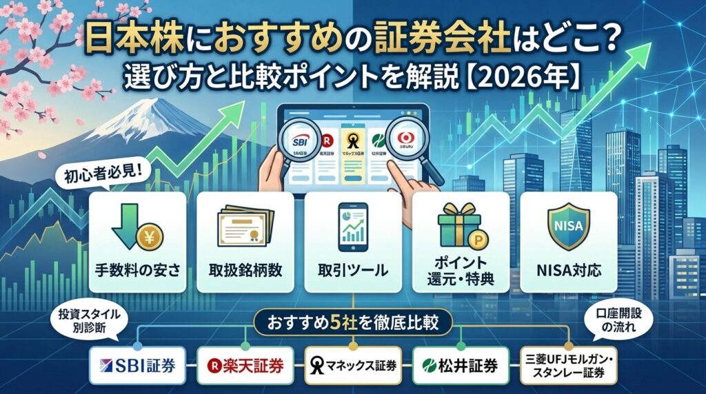 日本株におすすめの証券会社はどこ?選び方と比較ポイントを解説【2026年】