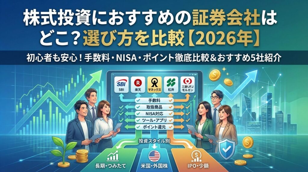 株式投資におすすめの証券会社はどこ？選び方を比較【2026年】 | 会社