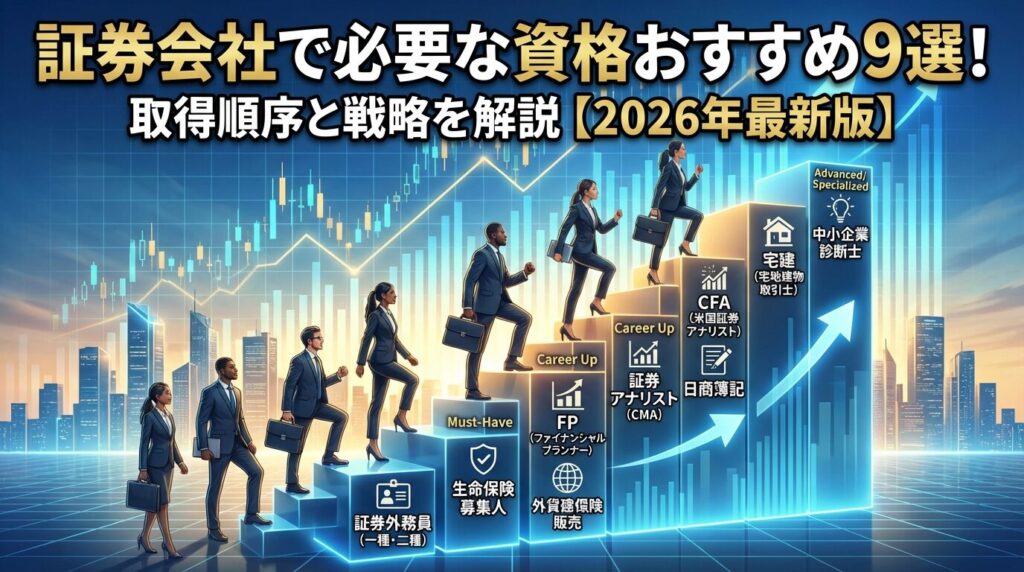 証券会社で必要な資格おすすめ9選!取得順序と戦略を解説【2026年】