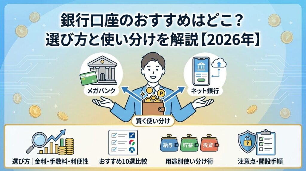 銀行口座のおすすめはどこ?選び方と使い分けを解説【2026年】