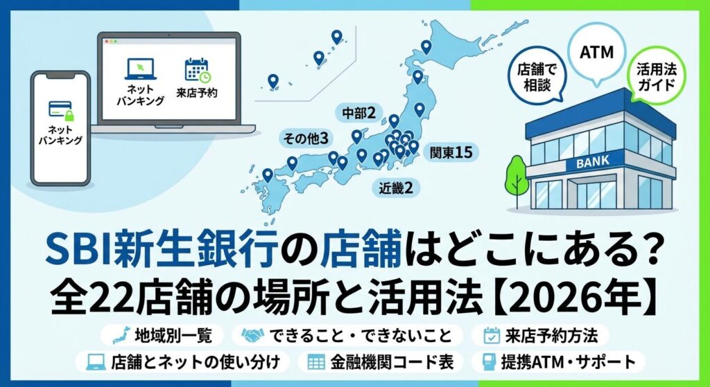 SBI新生銀行の店舗はどこにある?全22店舗の場所と活用法【2026年】