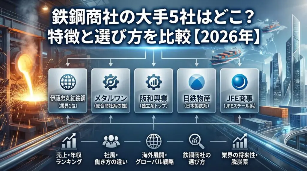 鉄鋼商社の大手5社はどこ?特徴と選び方を比較【2026年】
