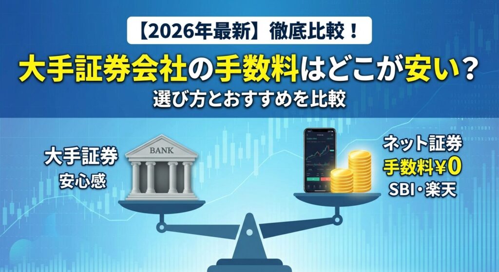 大手証券会社の手数料はどこが安い?選び方とおすすめを比較【2026年】