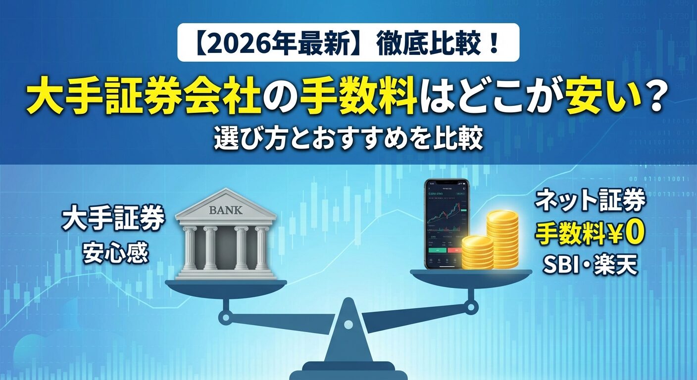 大手証券会社の手数料はどこが安い？選び方とおすすめを比較【2026年】 | 会社設立のミチシルベ