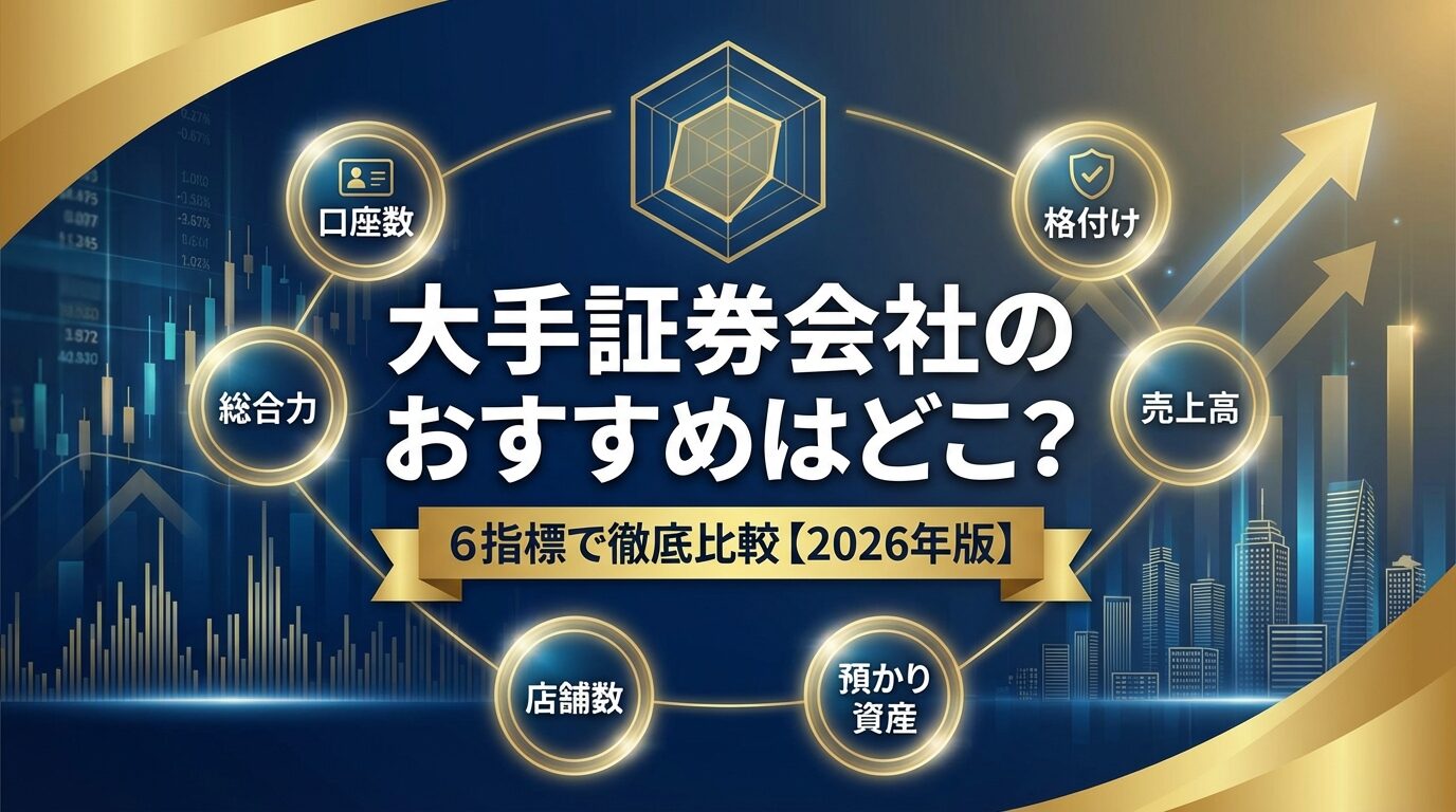 大手証券会社のおすすめはどこ？6指標で徹底比較【2026年版】 | 会社設立のミチシルベ