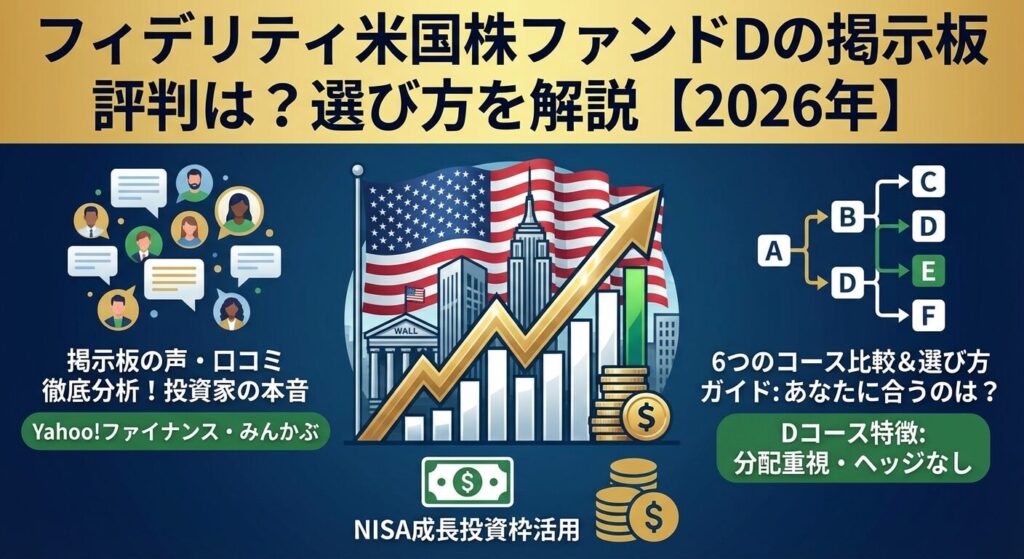 フィデリティ米国株ファンドDの掲示板評判は?選び方を解説【2026年】