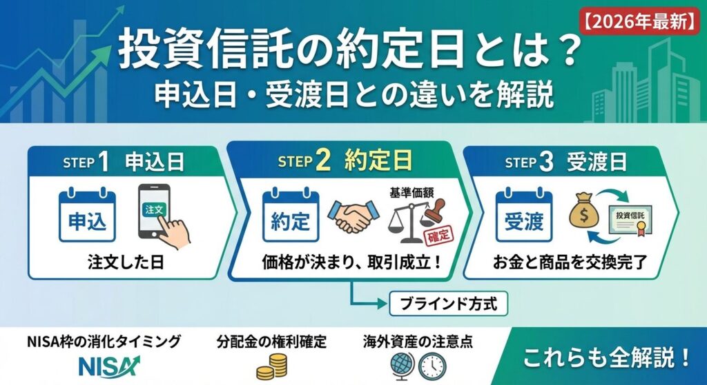 投資信託の約定日とは?申込日・受渡日との違いを解説【2026年】