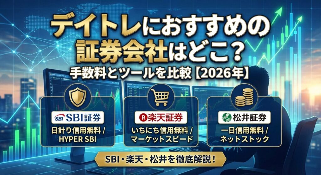 デイトレにおすすめの証券会社はどこ?手数料とツールを比較【2026年】