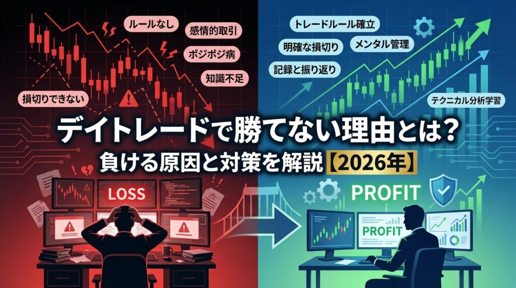 デイトレードで勝てない理由とは?負ける原因と対策を解説【2026年】