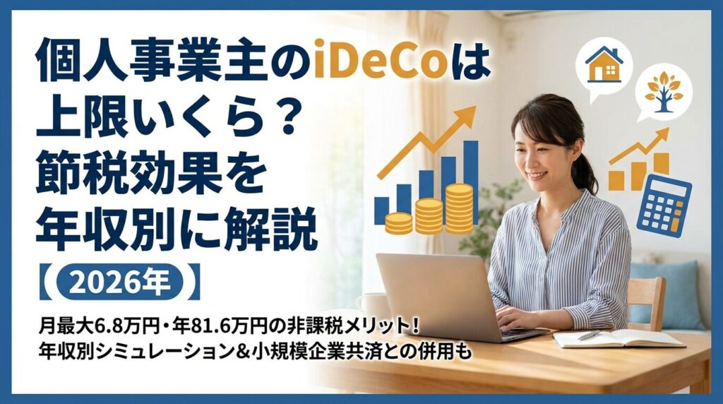 個人事業主のiDeCoは上限いくら?節税効果を年収別に解説【2026年】