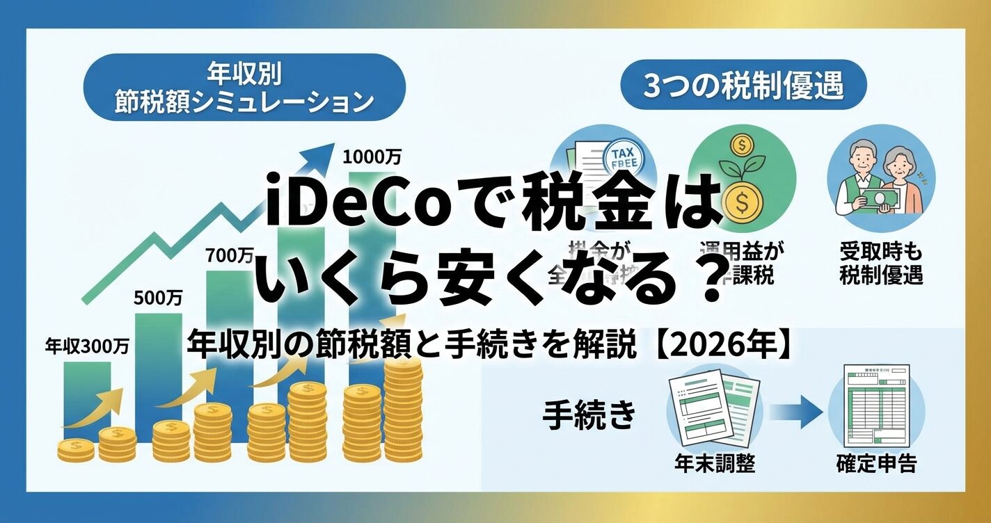iDeCoで税金はいくら安くなる？年収別の節税額と手続きを解説【2026年】 | 会社設立のミチシルベ