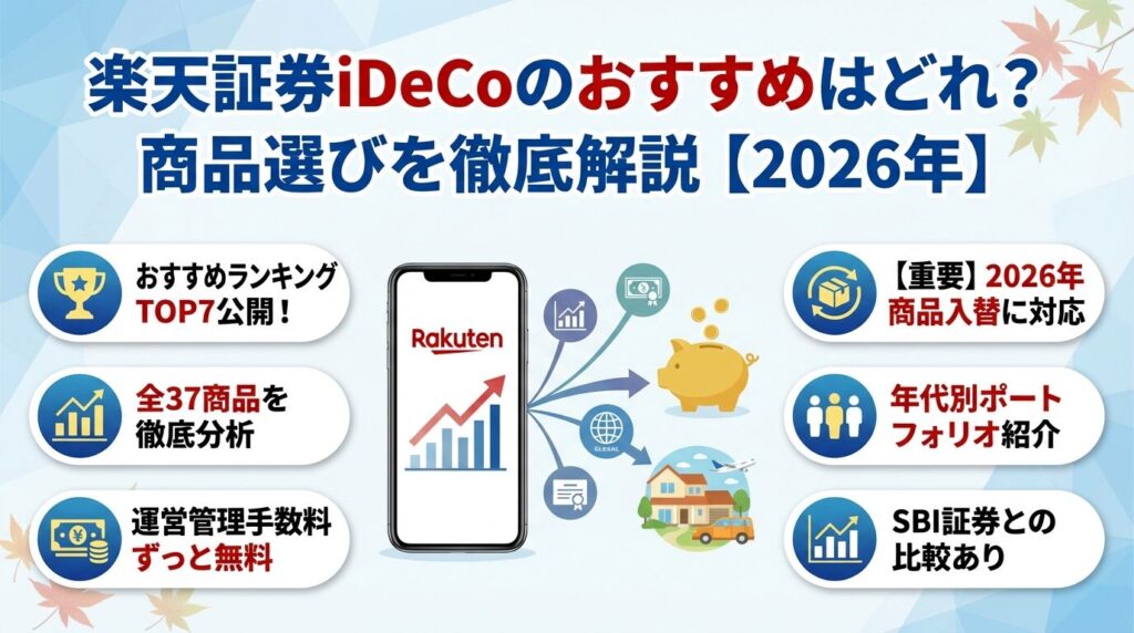 楽天証券iDeCoのおすすめはどれ?商品選びを徹底解説【2026年】