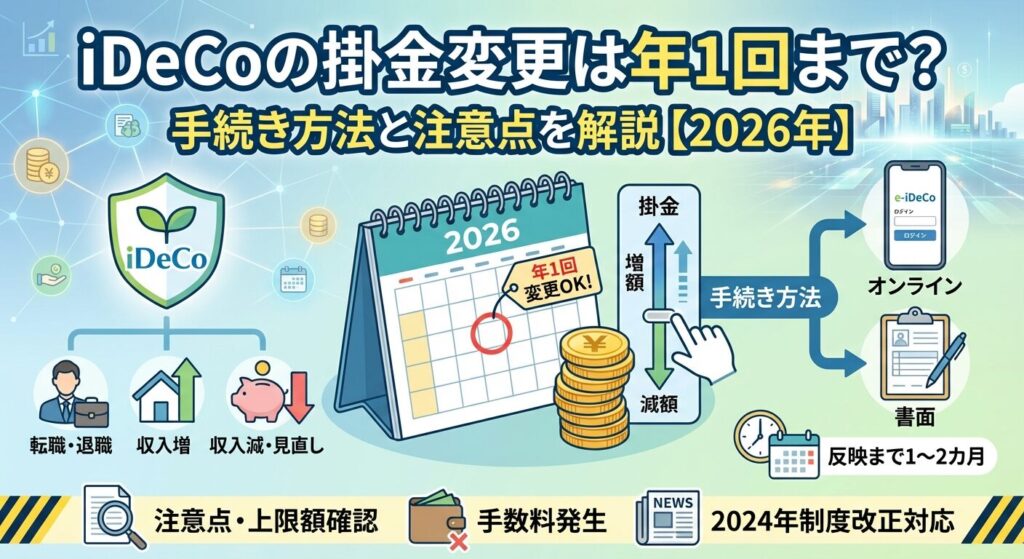 iDeCoの掛金変更は年1回まで?手続き方法と注意点を解説【2026年】
