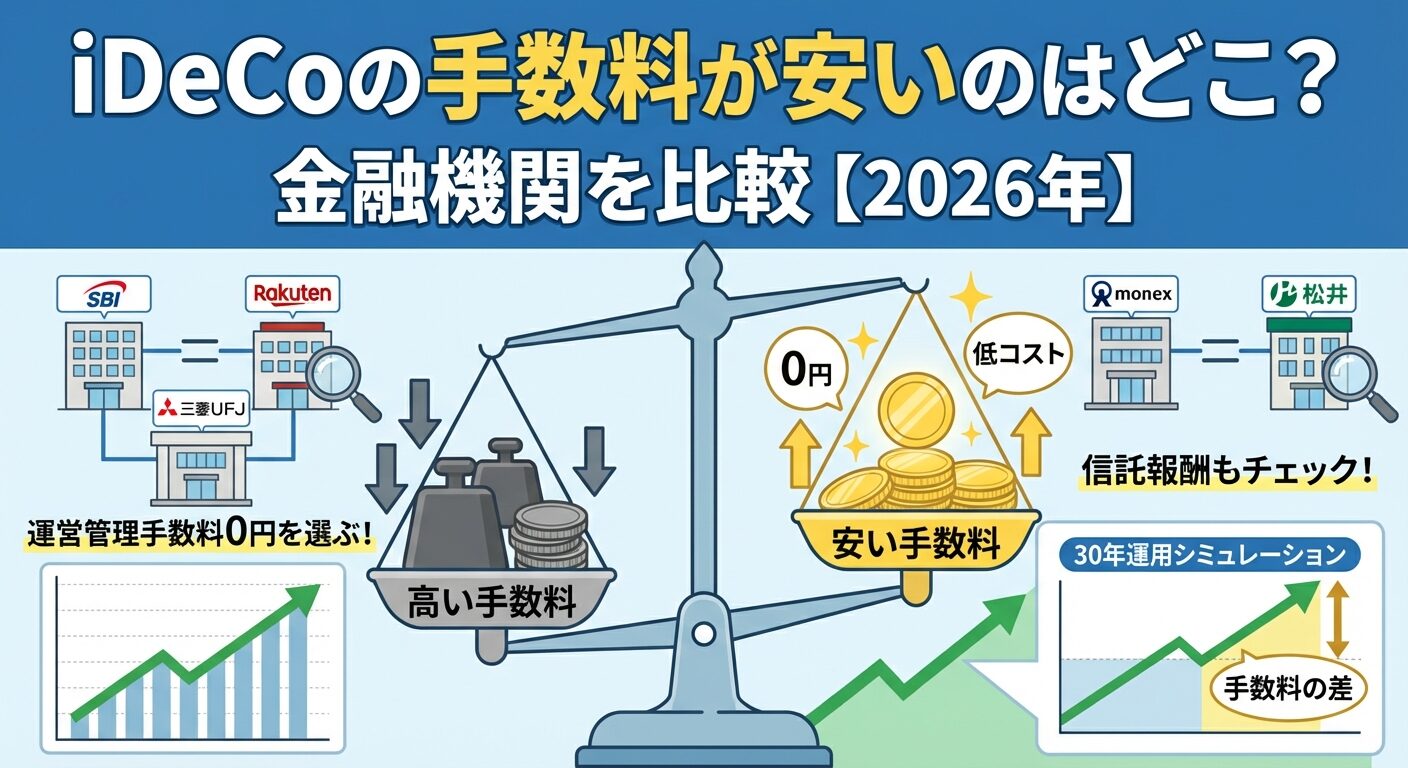 iDeCoの手数料が安いのはどこ？金融機関を比較【2026年】 | 会社設立のミチシルベ