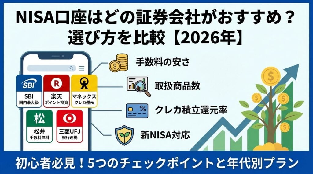 NISA口座はどの証券会社がおすすめ?選び方を比較【2026年】
