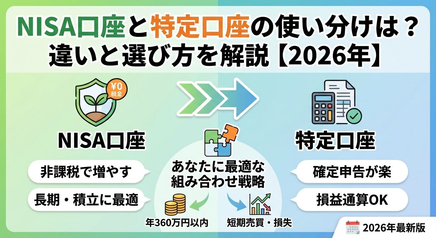 NISA口座と特定口座の使い分けは？違いと選び方を解説【2026年】 | 会社設立のミチシルベ