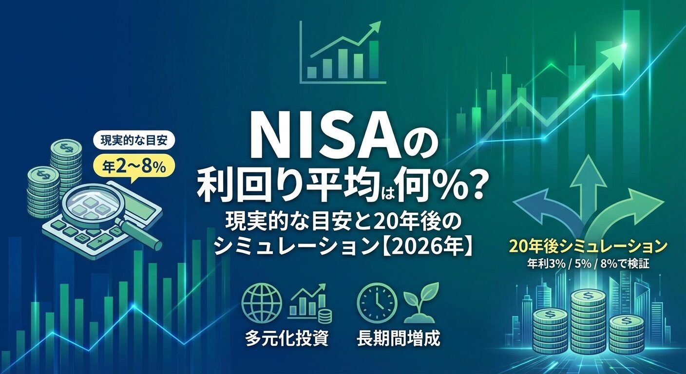 NISAの利回り平均は何％？現実的な目安と20年後のシミュレーション【2026年】 | 会社設立のミチシルベ