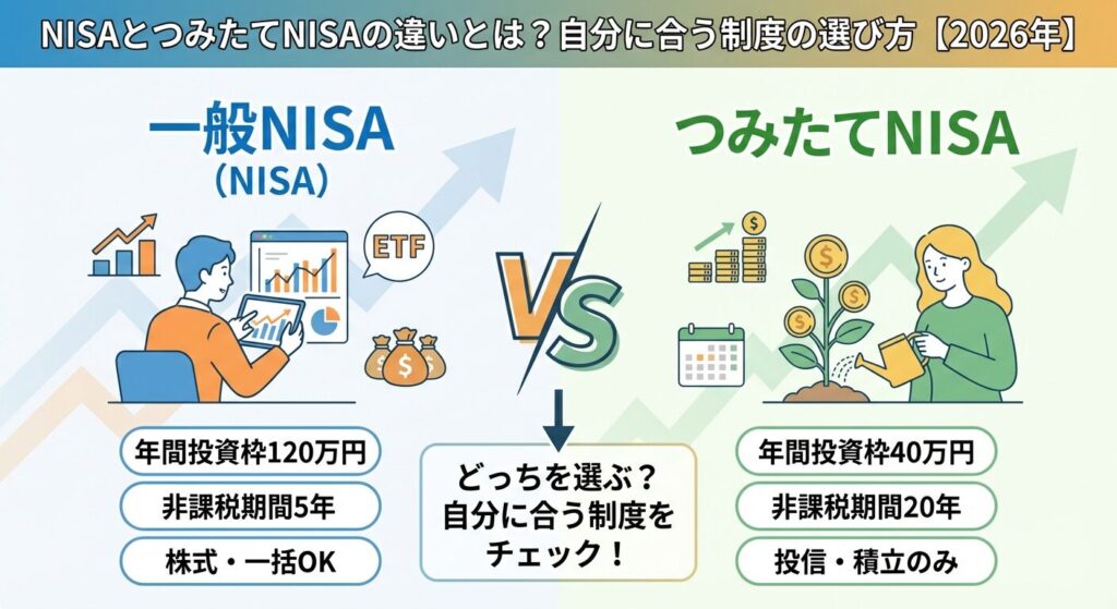 NISAとつみたてNISAの違いとは?自分に合う制度の選び方【2026年】