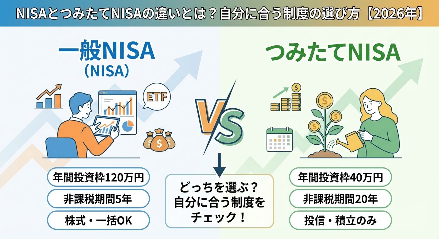 NISAとつみたてNISAの違いとは？自分に合う制度の選び方【2026年】 | 会社設立のミチシルベ