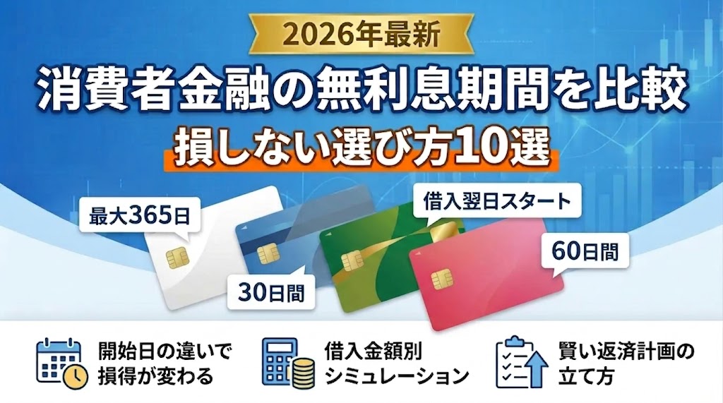 消費者金融の無利息期間を比較｜損しない選び方10選【2026年最新】