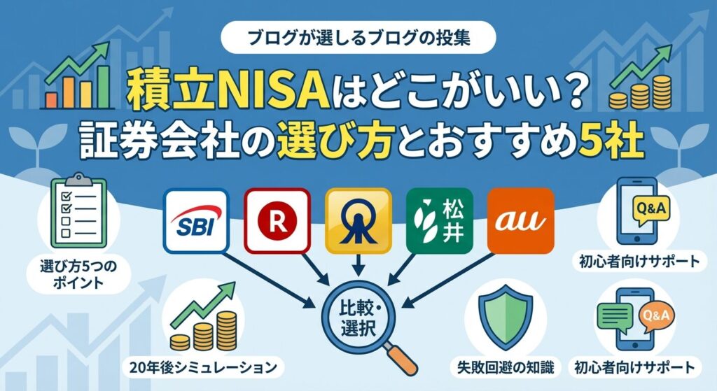 積立NISAはどこがいい?証券会社の選び方とおすすめ5社