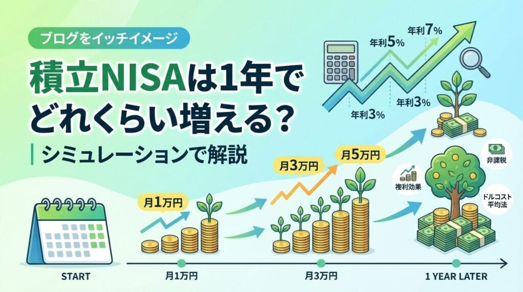 積立NISAは1年でどれくらい増える?|シミュレーションで解説