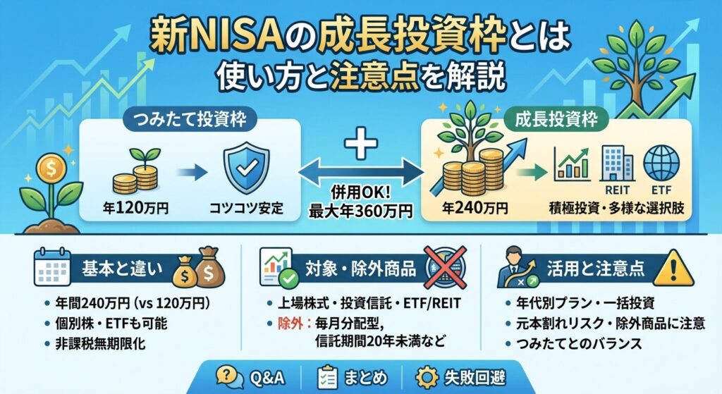 新NISAの成長投資枠とは|使い方と注意点を解説