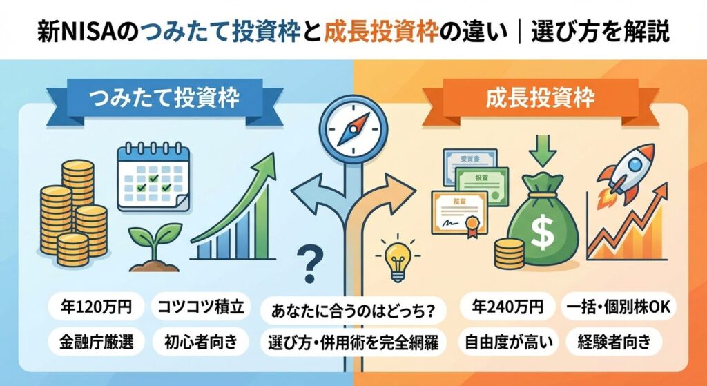 新NISAのつみたて投資枠と成長投資枠の違い|選び方を解説