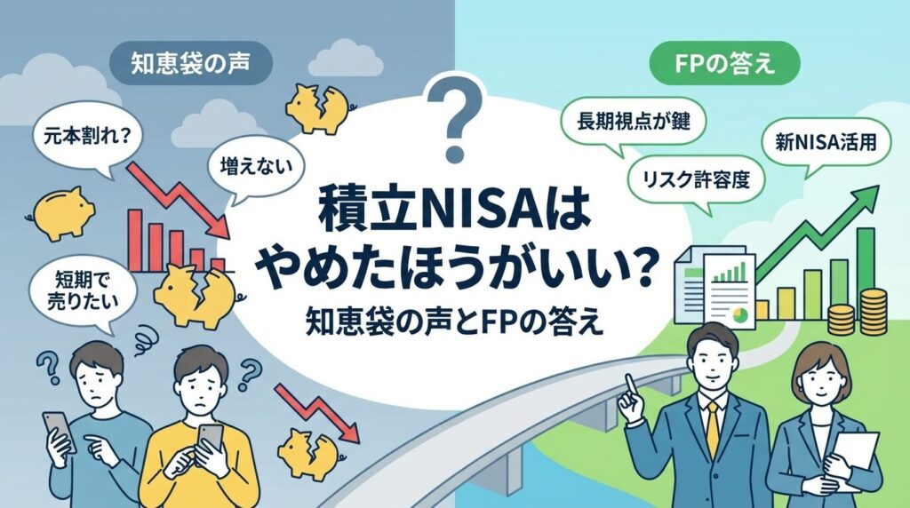 積立NISAはやめたほうがいい?知恵袋の声とFPの答え