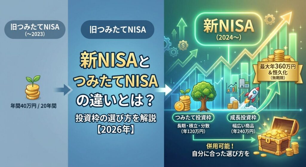 新NISAとつみたてNISAの違いとは?投資枠の選び方を解説【2026年】