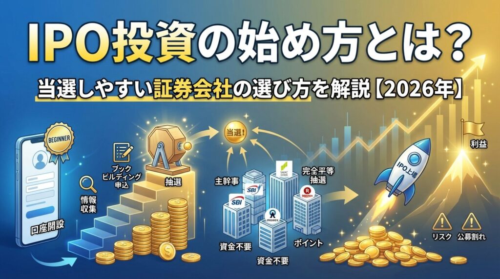 IPO投資の始め方とは?当選しやすい証券会社の選び方を解説【2026年】