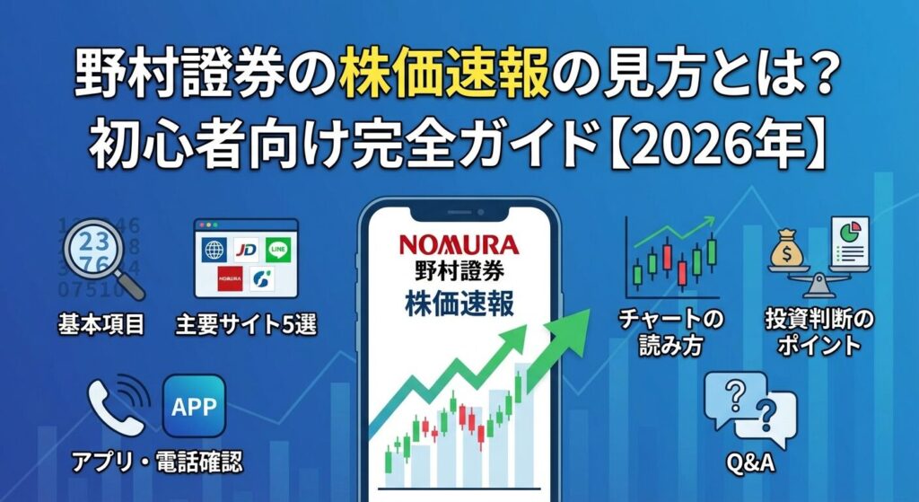 野村證券の株価速報の見方とは?初心者向け完全ガイド【2026年】