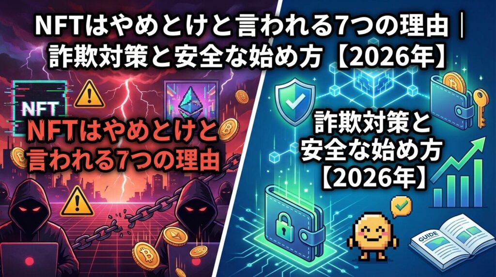 NFTはやめとけと言われる7つの理由|詐欺対策と安全な始め方【2026年】