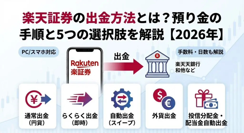 楽天証券の出金方法とは?預り金の手順と5つの選択肢を解説【2026年】