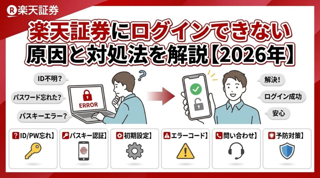 楽天証券にログインできない原因と対処法を解説【2026年】