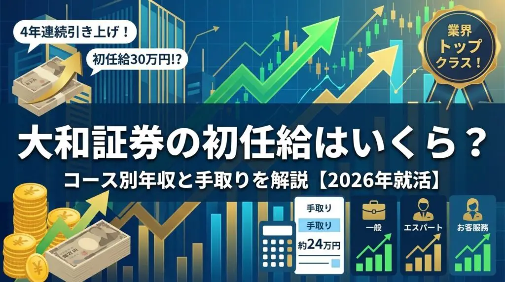 大和証券の初任給はいくら?コース別年収と手取りを解説【2026年】
