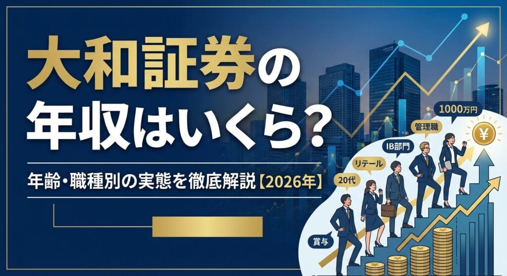 大和証券の年収はいくら？年齢・職種別の実態を徹底解説【2026年