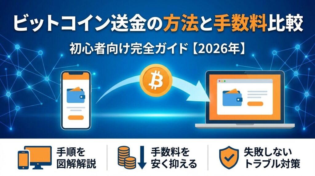 ビットコイン送金の方法と手数料比較|初心者向け完全ガイド【2026年】