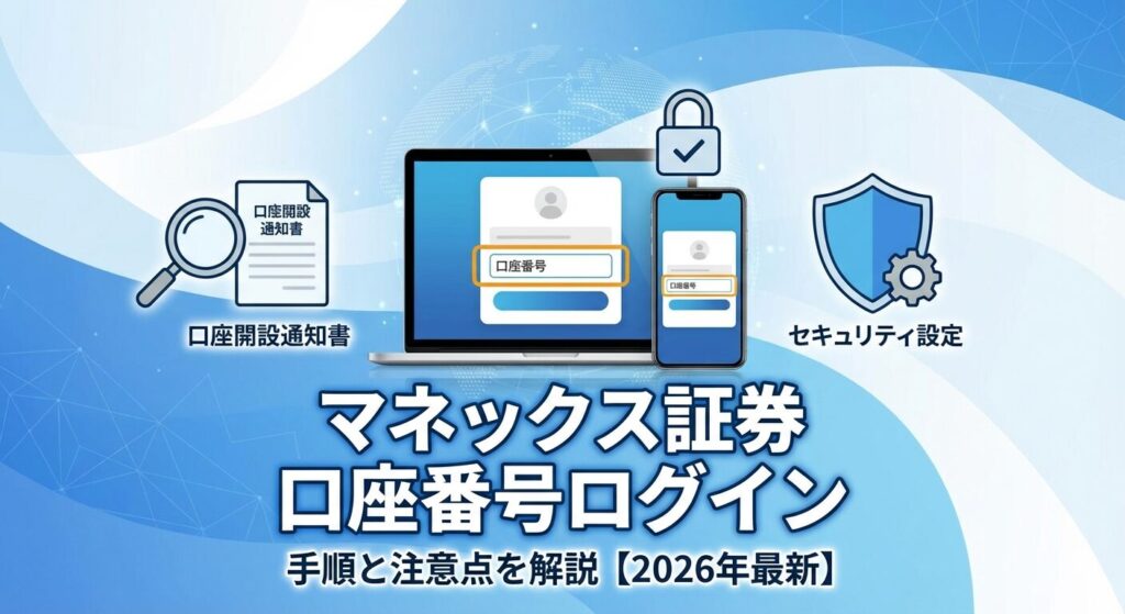 マネックス証券の口座番号でのログイン方法は?手順と注意点を解説【2026年】