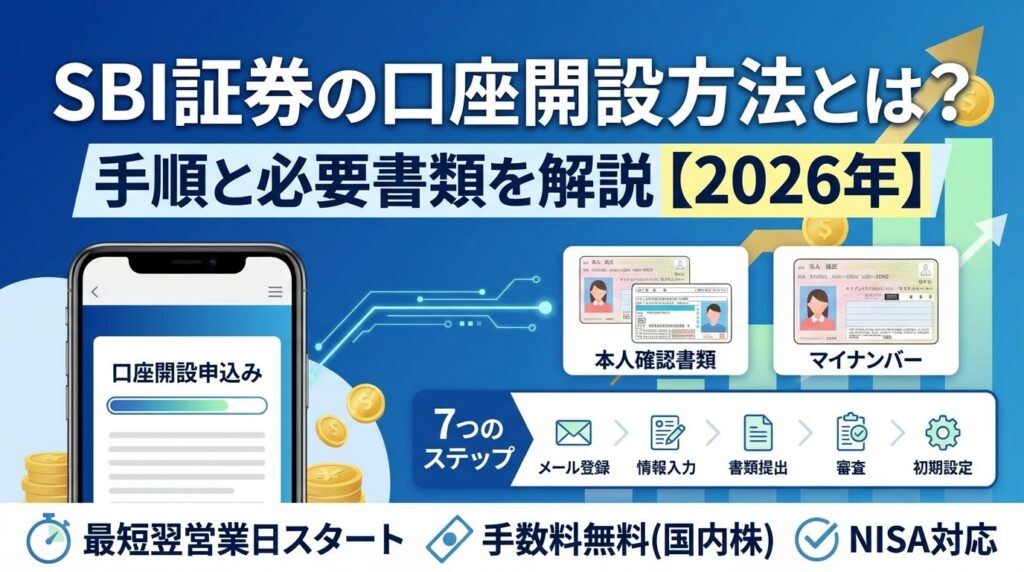 SBI証券の口座開設方法とは?手順と必要書類を解説【2026年】