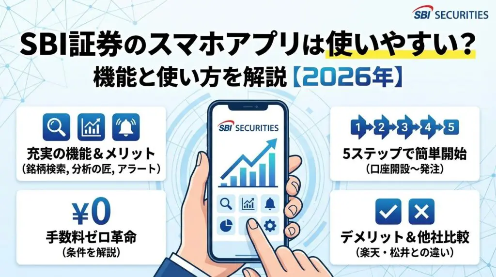 SBI証券のスマホアプリは使いやすい?機能と使い方を解説【2026年】