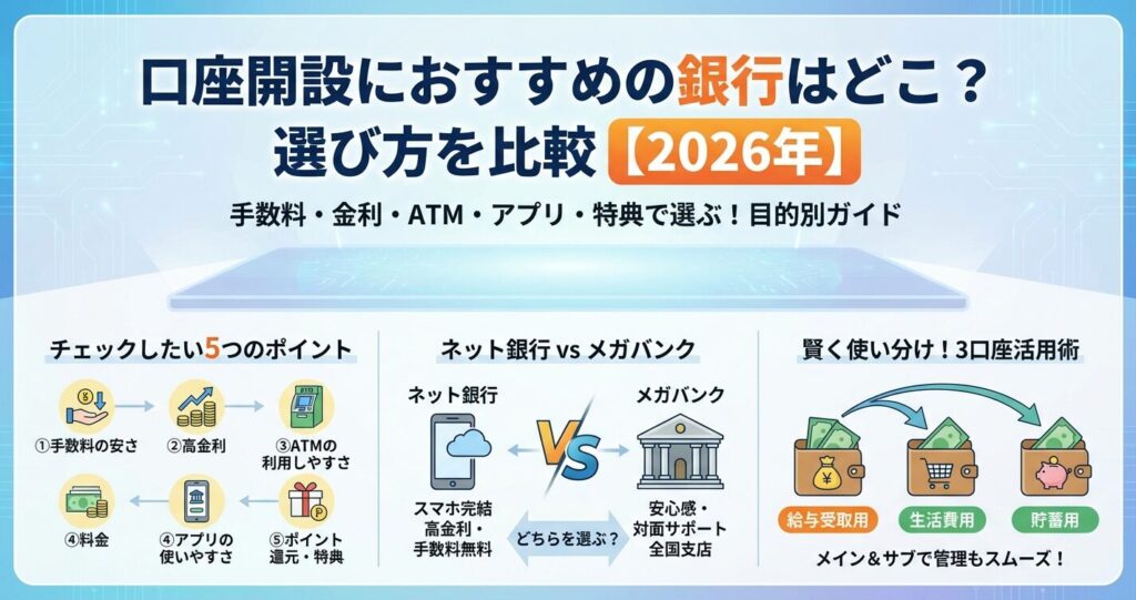 頭のいい銀行活用術 口座開設におすすめの銀行はどこ？選び方を比較【2026年】 | 会社設立