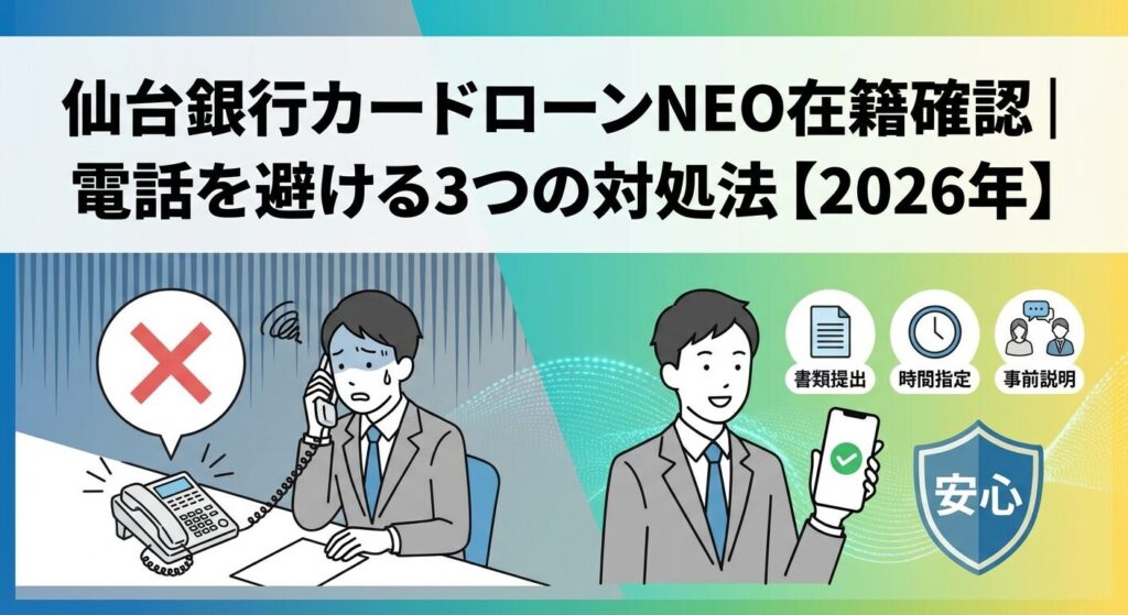 仙台銀行カードローンNEO在籍確認|電話を避ける3つの対処法【2026年】