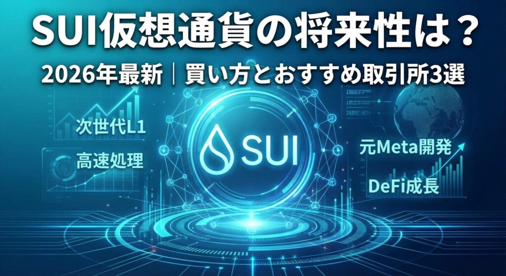 SUI仮想通貨の将来性は?2026年最新|買い方とおすすめ取引所3選