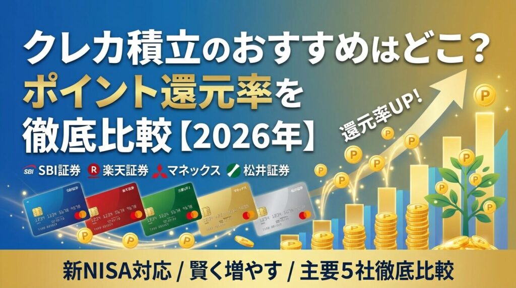 クレカ積立のおすすめはどこ?ポイント還元率を徹底比較【2026年】